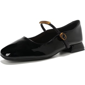 image:imageHee grand Womens Chunky Mary Jane Shoes Comfortable Closed Square Toe Block Heels Pumps for WorkBlack