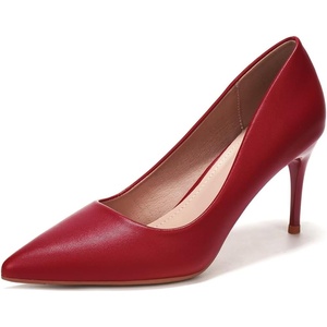 image:imageHee grand Womens Classic Pointed Toe Heel Pumps Fashion Candy Colors Patent Leather Heels Comfortable Mid Heel Work Shoes Stiletto Wedding Dress Shoes210red