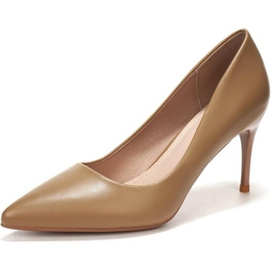 image:imageHee grand Womens Classic Pointed Toe Heel Pumps Fashion Candy Colors Patent Leather Heels Comfortable Mid Heel Work Shoes Stiletto Wedding Dress Shoes210brown