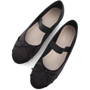 image:imageHee grand Womens Cute Round Toe Ballerina Flats Bowknot Mary Jane Shoes Comfort Dancing Shoes Elegant Satin Dress Shoes521black