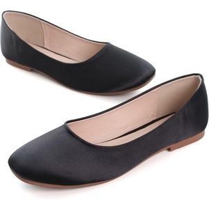 image:imageHee grand Womens Flats Square Toe Ballet Shoes Casual Flats Satin Dress Shoes Comfort SlipOn LoafersSatinblack