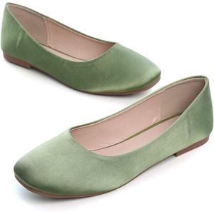 image:imageHee grand Womens Flats Square Toe Ballet Shoes Casual Flats Satin Dress Shoes Comfort SlipOn LoafersSatingreen