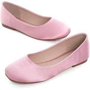 image:imageHee grand Womens Flats Square Toe Ballet Shoes Casual Flats Satin Dress Shoes Comfort SlipOn LoafersSatinpink
