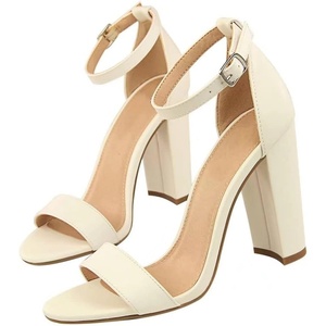 image:imageHee grand Womens Heels Closed Toe Ankle Strap Chunky Block High Heel Sandals Dress Evening Party Platform Pump ShoesPuwhite95cm
