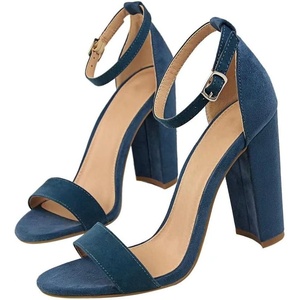 image:imageHee grand Womens Heels Closed Toe Ankle Strap Chunky Block High Heel Sandals Dress Evening Party Platform Pump ShoesSuedeblue95cm