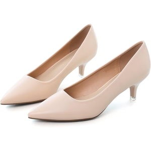 image:imageHee grand Womens Kitten Heels Pumps Classic Low Heel Slip On Closed Pointed Toe Pumps Office Work Dress Pump Shoes033apricot2 Inch