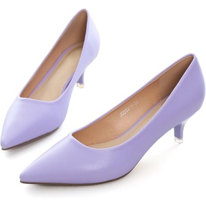 image:imageHee grand Womens Kitten Heels Pumps Classic Low Heel Slip On Closed Pointed Toe Pumps Office Work Dress Pump Shoes033light Purple2 Inch