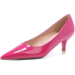 image:imageHee grand Womens Kitten Heels Pumps Classic Low Heel Slip On Closed Pointed Toe Pumps Office Work Dress Pump Shoes084rose Red2 Inch