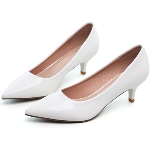 image:imageHee grand Womens Kitten Heels Pumps Classic Low Heel Slip On Closed Pointed Toe Pumps Office Work Dress Pump Shoes084white2 Inch