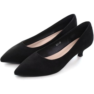 image:imageHee grand Womens Kitten Heels Pumps Classic Low Heel Slip On Closed Pointed Toe Pumps Office Work Dress Pump Shoes129black14 Inch