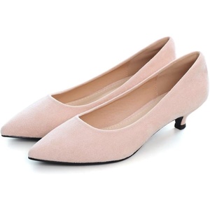 image:imageHee grand Womens Kitten Heels Pumps Classic Low Heel Slip On Closed Pointed Toe Pumps Office Work Dress Pump Shoes129pink14 Inch