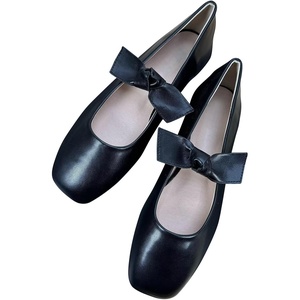 image:imageHee grand Womens Mary Jane Shoes Bowknot Square Toe Dress Shoes Comfortable Strap Ballet FlatsBlack