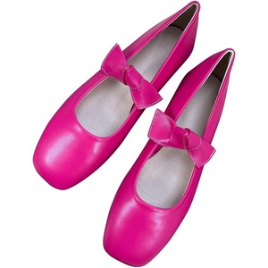 image:imageHee grand Womens Mary Jane Shoes Bowknot Square Toe Dress Shoes Comfortable Strap Ballet FlatsRose Red
