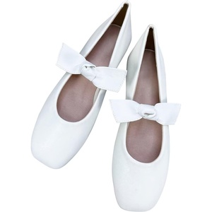 image:imageHee grand Womens Mary Jane Shoes Bowknot Square Toe Dress Shoes Comfortable Strap Ballet FlatsWhite
