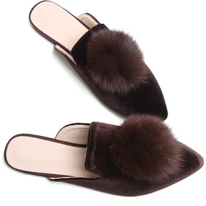 image:imageHee grand Womens Mules Bowknot Suede Comfortable Slip On Flats Closed Pointed Toe Backless Loafers Mules for Women003brownvelvet