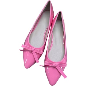 image:imageHee grand Womens Patent Leather Bow Ballet Flats Pointed Toe Slip On Flat Shoes Comfortable Dress Shoes for Work OfficeRose