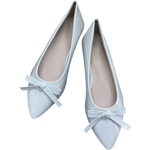 image:imageHee grand Womens Patent Leather Bow Ballet Flats Pointed Toe Slip On Flat Shoes Comfortable Dress Shoes for Work OfficeSpace Gray