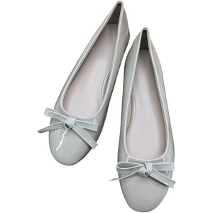 image:imageHee grand Womens Patent Leather Bow Ballet Flats Round Toe Slip On Flat Shoes Comfortable Dress Shoes for Work OfficeApricot