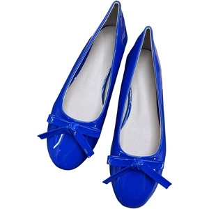 image:imageHee grand Womens Patent Leather Bow Ballet Flats Round Toe Slip On Flat Shoes Comfortable Dress Shoes for Work OfficeBlue