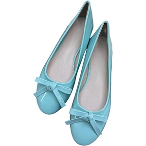 image:imageHee grand Womens Patent Leather Bow Ballet Flats Round Toe Slip On Flat Shoes Comfortable Dress Shoes for Work OfficeLight Blue