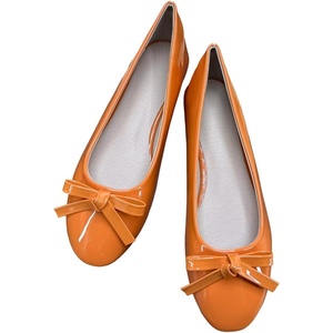 image:imageHee grand Womens Patent Leather Bow Ballet Flats Round Toe Slip On Flat Shoes Comfortable Dress Shoes for Work OfficeOrange