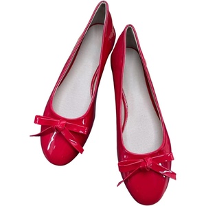image:imageHee grand Womens Patent Leather Bow Ballet Flats Round Toe Slip On Flat Shoes Comfortable Dress Shoes for Work OfficeRed