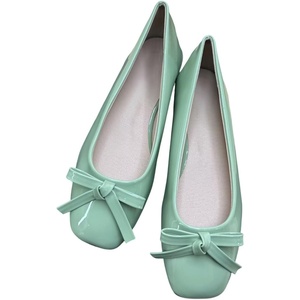 image:imageHee grand Womens Patent Leather Bow Ballet Flats Square Toe Slip On Flat Shoes Comfortable Dress Shoes for Work OfficeLight Green