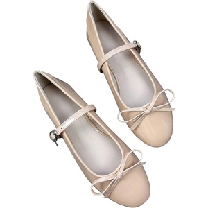 image:imageHee grand Womens Patent Leather Mary Jane Flats Round Toe Ballet Flats with Bow Knot Adjustable Buckle Ankle Strap Comfortable Dress Shoes for WorkKhaki