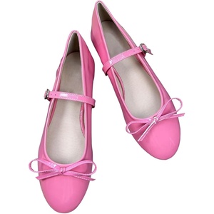 image:imageHee grand Womens Patent Leather Mary Jane Flats Round Toe Ballet Flats with Bow Knot Adjustable Buckle Ankle Strap Comfortable Dress Shoes for WorkRose