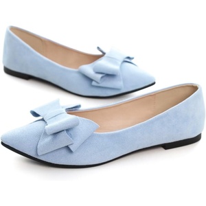 image:imageHee grand Womens Pointed Toe Flat Shoes Elegant Bow Knot Ballet Flats for Ladies Comfortable SlipOn LoafersBaby Blue