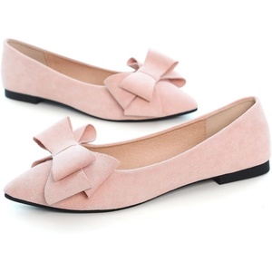 image:imageHee grand Womens Pointed Toe Flat Shoes Elegant Bow Knot Ballet Flats for Ladies Comfortable SlipOn LoafersCute Pink