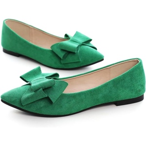 image:imageHee grand Womens Pointed Toe Flat Shoes Elegant Bow Knot Ballet Flats for Ladies Comfortable SlipOn LoafersGrass Green