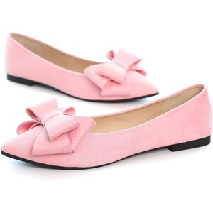 image:imageHee grand Womens Pointed Toe Flat Shoes Elegant Bow Knot Ballet Flats for Ladies Comfortable SlipOn LoafersPink