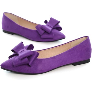 image:imageHee grand Womens Pointed Toe Flat Shoes Elegant Bow Knot Ballet Flats for Ladies Comfortable SlipOn LoafersPurple