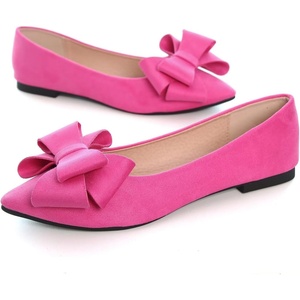 image:imageHee grand Womens Pointed Toe Flat Shoes Elegant Bow Knot Ballet Flats for Ladies Comfortable SlipOn LoafersRose
