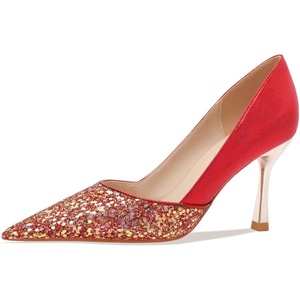image:imageHee grand Womens Pointed Toe High Heels Glittering Sequins Dress Shoes for Wedding Party Stieletto PumpsGlitterred