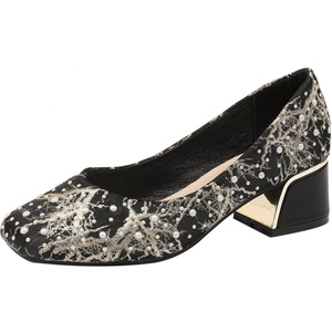 image:imageHee grand Womens Pumps Square Toe Chunky Block Heels Comfortable Low Heel Dress Shoes for Party OfficeBlack