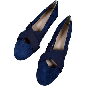 image:imageHee grand Womens Round Toe Cross Elastic Straps Ballet Flats Soft Dancing Shoes Retro Mary Janes Shoes Comfortable Walking Shoes762blue