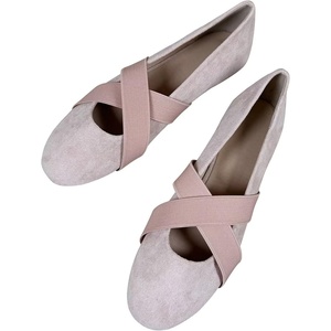 image:imageHee grand Womens Round Toe Cross Elastic Straps Ballet Flats Soft Dancing Shoes Retro Mary Janes Shoes Comfortable Walking Shoes762light Pink