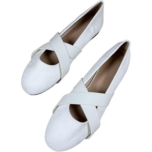 image:imageHee grand Womens Round Toe Cross Elastic Straps Ballet Flats Soft Dancing Shoes Retro Mary Janes Shoes Comfortable Walking Shoes762white