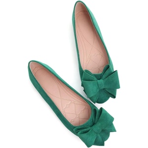 image:imageHee grand Womens Slip On Ballet Flats Cute Flowers Soft Flock Round Toe Flat Shoes493green