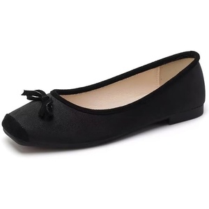 image:imageHee grand Womens Square Toe Ballet Flats with Bow Casual Comfortable SlipOn Ballerina Shoes Dressy Satin Flat Shoes472black