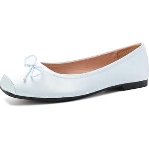 image:imageHee grand Womens Square Toe Ballet Flats with Bow Casual Comfortable SlipOn Ballerina Shoes Dressy Satin Flat Shoes473blue