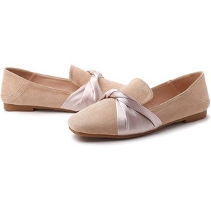 image:imageHee grand Womens Square Toe Flats Faux Suede Casual Womens Flats Comfort SlipOn Loafers Work OfficeBapricot