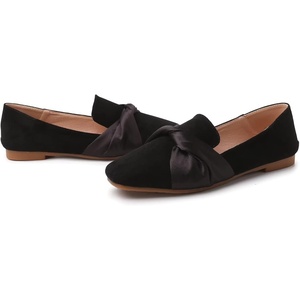 image:imageHee grand Womens Square Toe Flats Faux Suede Casual Womens Flats Comfort SlipOn Loafers Work OfficeBblack