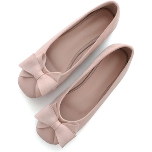 image:imageHee grand Womens Suede Ballet Flats Bow Knot Square Toe SlipOn Flat Shoes Comfortable Casual Work Office Dress ShoesApricot