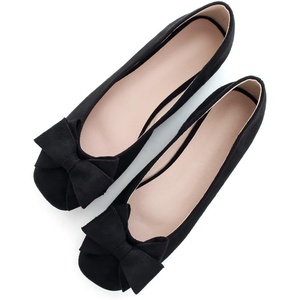 image:imageHee grand Womens Suede Ballet Flats Bow Knot Square Toe SlipOn Flat Shoes Comfortable Casual Work Office Dress ShoesBlack