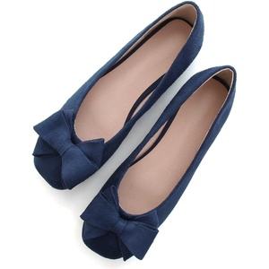 image:imageHee grand Womens Suede Ballet Flats Bow Knot Square Toe SlipOn Flat Shoes Comfortable Casual Work Office Dress ShoesBlue