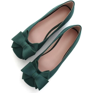 image:imageHee grand Womens Suede Ballet Flats Bow Knot Square Toe SlipOn Flat Shoes Comfortable Casual Work Office Dress ShoesDark Green