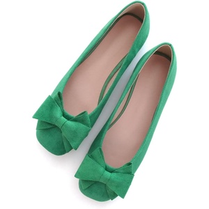 image:imageHee grand Womens Suede Ballet Flats Bow Knot Square Toe SlipOn Flat Shoes Comfortable Casual Work Office Dress ShoesGrass Green